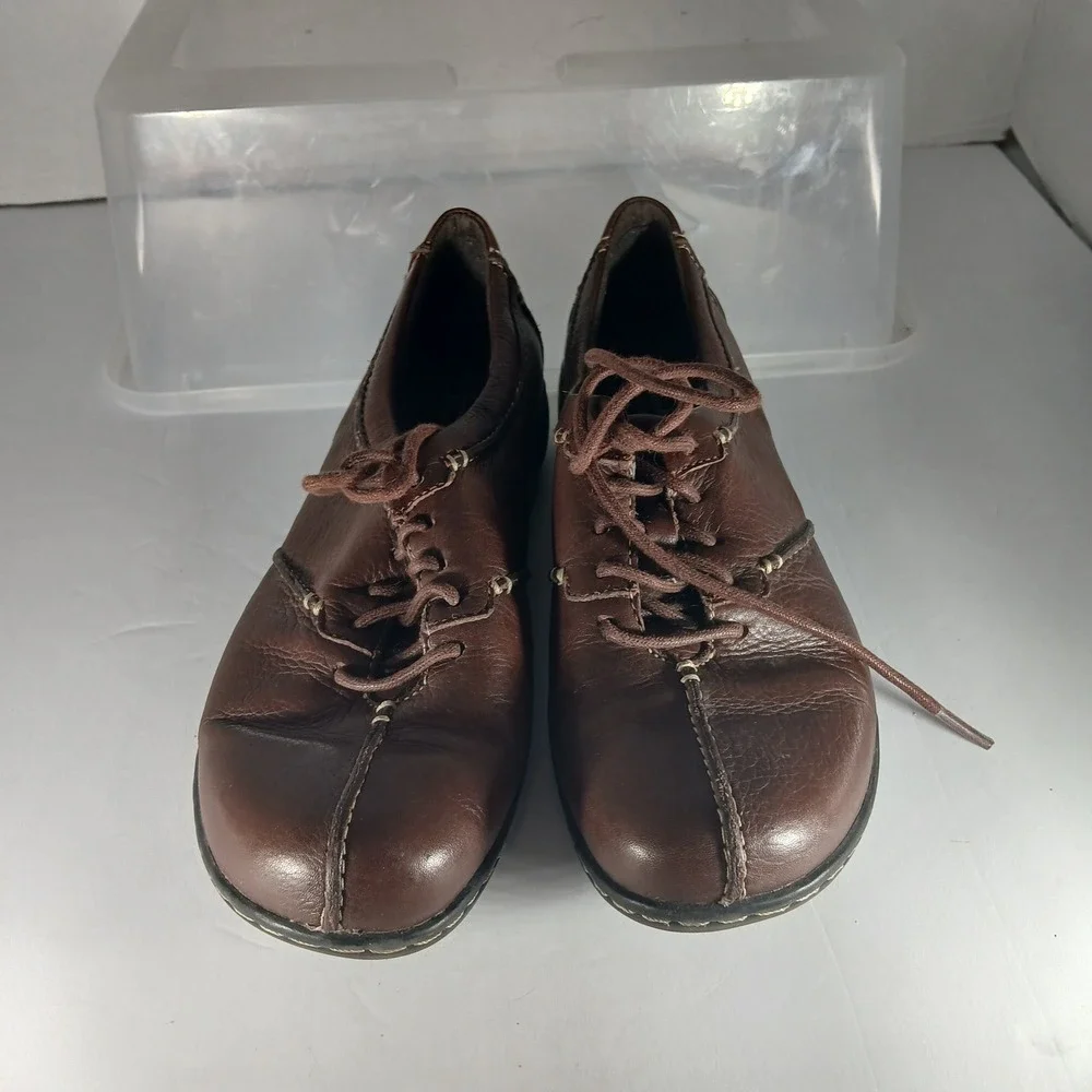 Clarks Bendables‎ Leather Oxfords 7M Brown Lace Up Comfort Professional Shoes